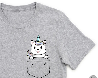 Unicorn Dog Pocket Shirt, Dog Lover Gift