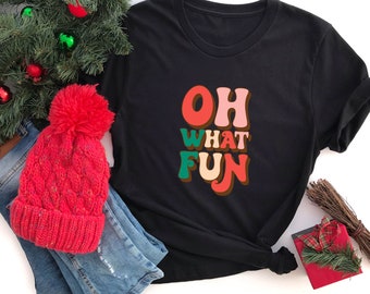 Oh What Fun Retro Christmas Shirt, Family Matching Tee