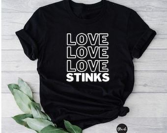 Maglietta Love Stinks, divertente maglietta anti-San Valentino