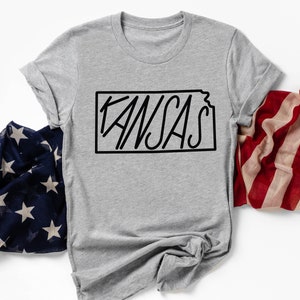T-shirt Kansas State, State Map Shirts, Kansas Shirts, Kansas Gifts, Travel Shirts, Trip Shirts, State of Kansas, Family Reunion Shirts
