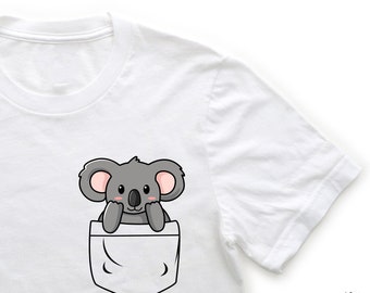 Cute Koala Pocket T-Shirt, Koala Lover Gift