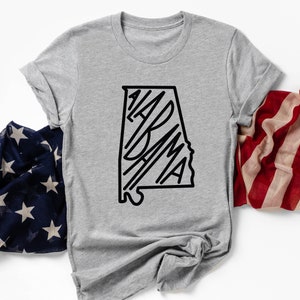 T-shirt d'état d'Alabama, chemise d'état d'Alabama, chemises d'état, chemises de voyage, chemises d'Alabama, chemises de réunion de famille, cadeaux d'Alabama