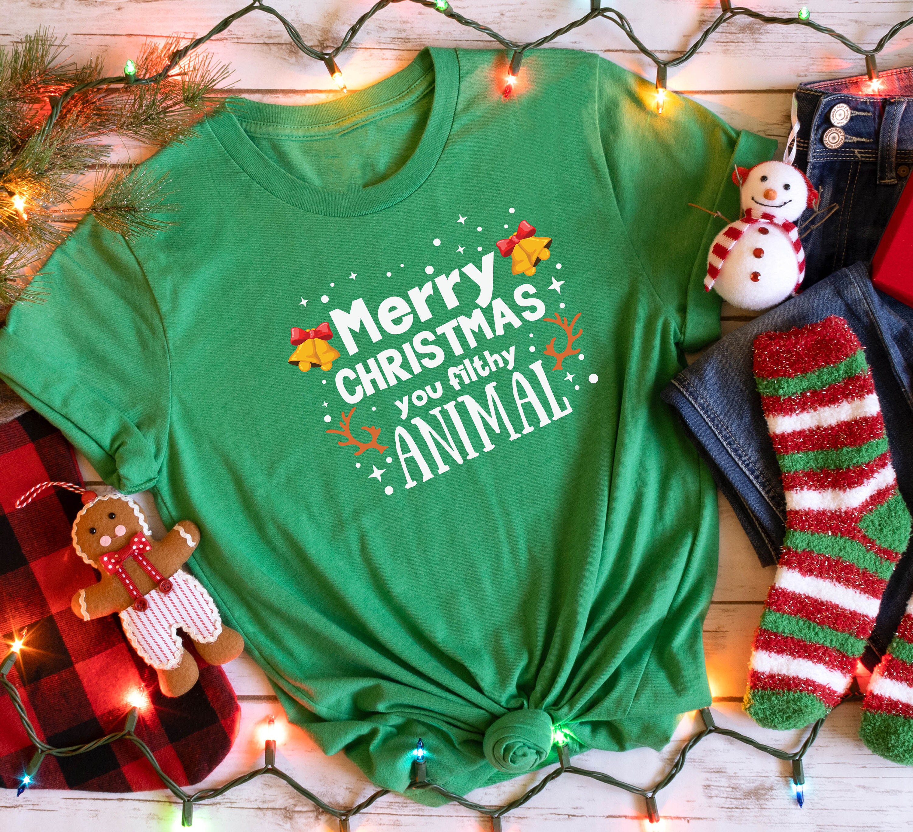 Merry christmas you filthy animal dog shirt Clearance