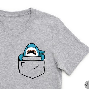 Shark Shirt, Shark, Cute Shark Tee, Shark Pocket Shirt, Little Shark T-Shirt, Toddler Shark Shirt, Shark Shirt for Gift, Funny Shark Shirt