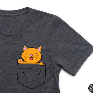 Pocket Cat Shirt, Cat Shirt, Cat Lover Shirt, Pocket Cat Toddler, Cat Lover Gift, Cute Cat Shirt, Cat Mom Shirt, Cat Dad, Gifts for Women