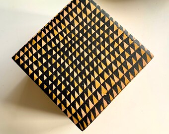 Alebrije TAN/BLACK Painted Small Chest