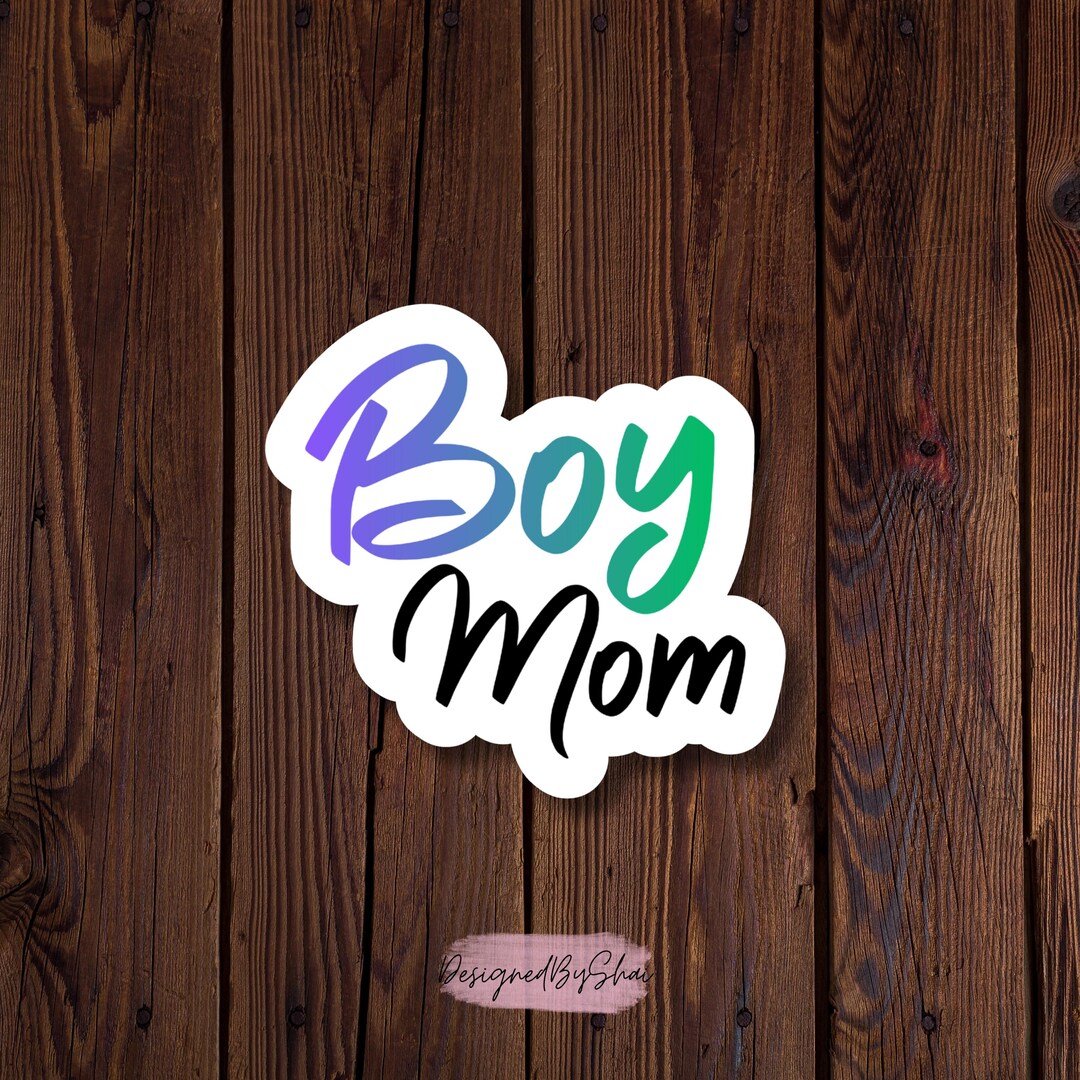 Boy Mom - Waterproof Sticker Decal for Journals, Laptops, Water Bottles ...