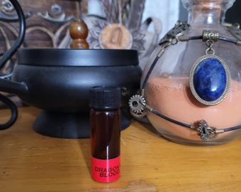 Dragins Blood Oil bottle, spell oil, conjure oil, Occult, Witchcraft, Witch, Spells,, Magick, crystal infused oil, 1 dram