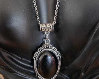 Obsidian pendant necklace, Jewelry