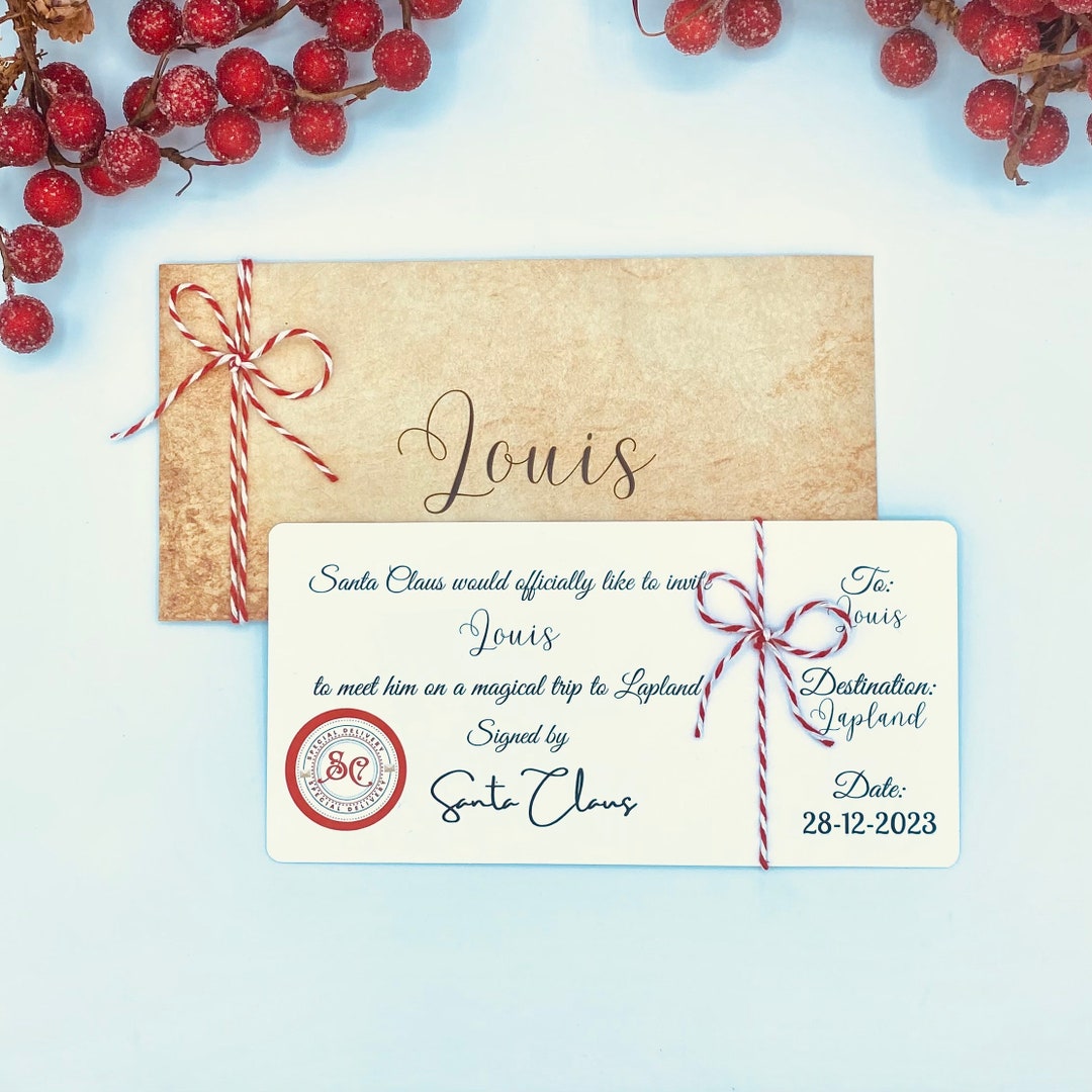 Personalised Lapland Invitation Lapland Ticket Lapland Etsy UK