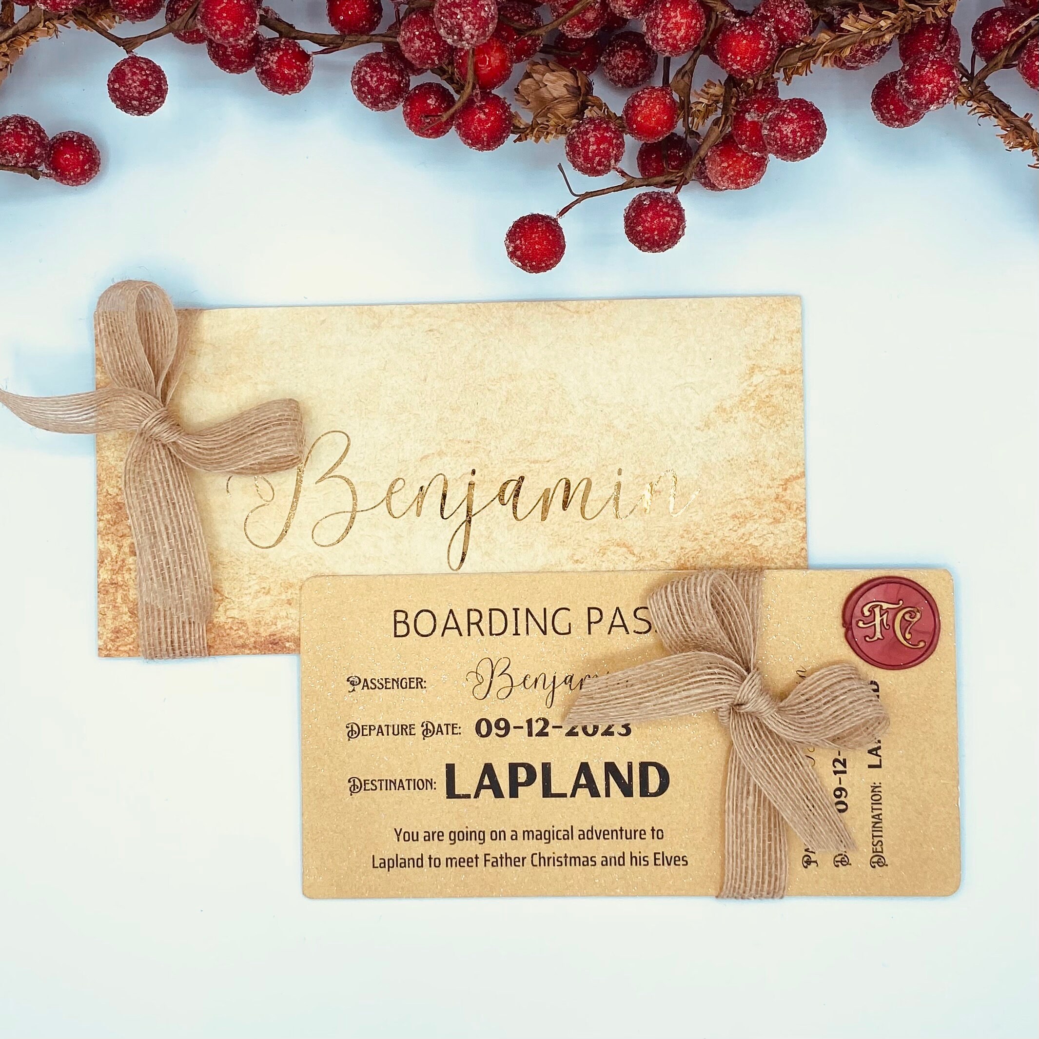 Luxury Scented Lapland Boarding Pass Lapland Reveal Ticket Etsy