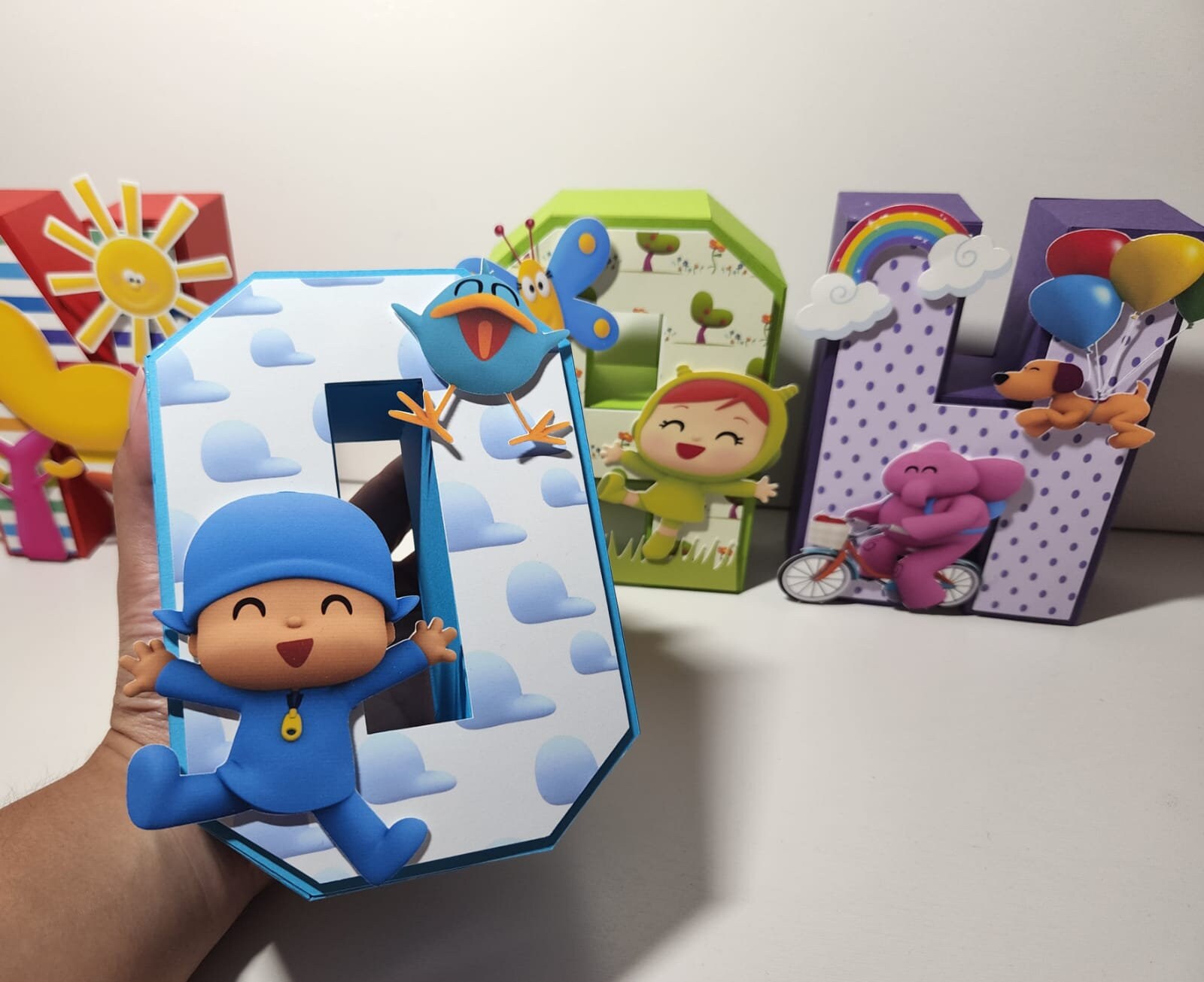 Pocoyo Party Pocoyo Birthday Letters Pocoyo Cake Topper - Etsy