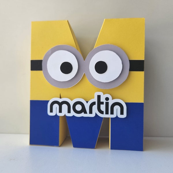 Minions movie, minions deco, minions birthday, minions party, minions caketopper, minions letters 3d, minnions number 3d, birthday minions