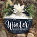 Winter Blessings Door Hanger, Winter Door Hanger, Winter Door Wreath ...