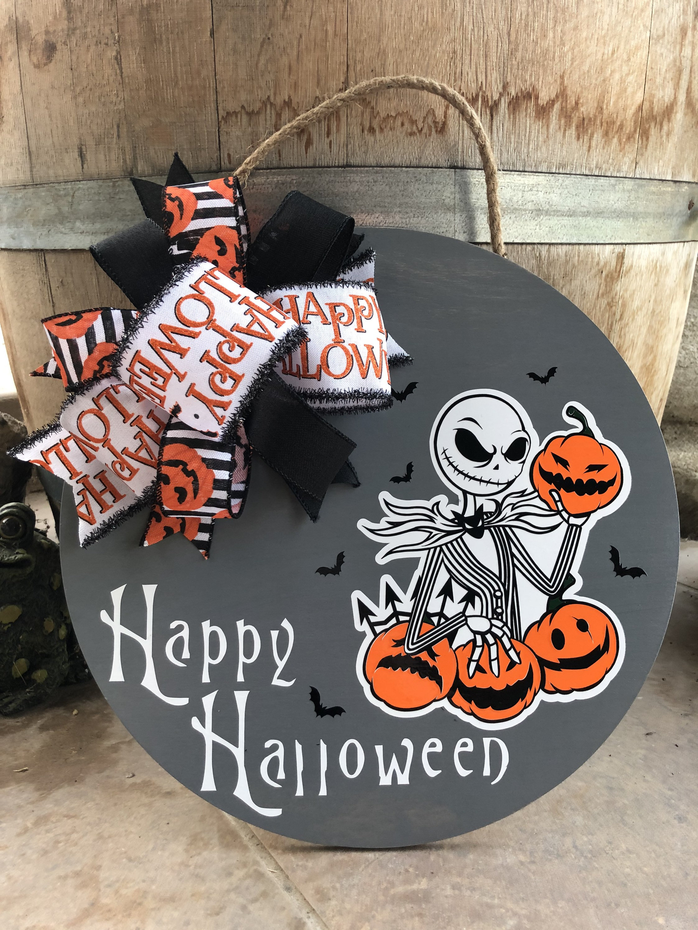 Jack Skellington Halloween Door Hanger, Jack Skellington Wreath