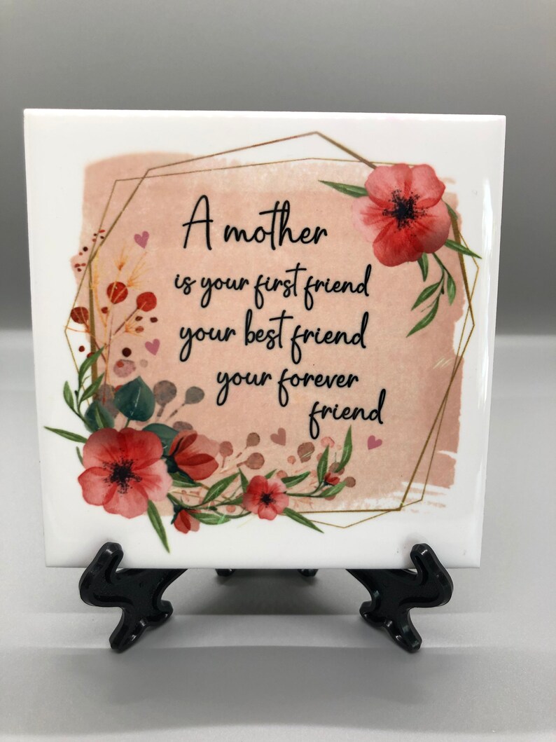 Mothers Day Tile, Mothers Day Gift, Ceramic Tile, 4 Decorative Tile