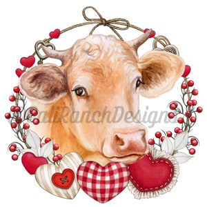 Valentine Cow Sublimation Print, Valentine Cow PNG, Cute Valentine Cow Digital Print, Instant Download, Valentines Sublimation Design
