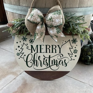 Merry Christmas Door Hanger, Christmas Door Sign, Christmas Front Door Hanger, Christmas Front Door Decor, Christmas Decor, Christmas Wreath