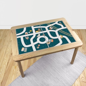 Ikea Vinyl Decal Happy Magic World by Night - IKEA Flisat table sticker - Removable Decals