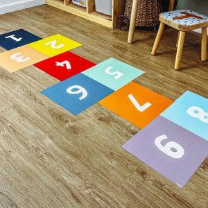 Hinkelspel sticker gekleurde hinkelspel sticker hinkelspelsspel vinyl sticker educatieve vloer sticker, hinkelspel kinderen