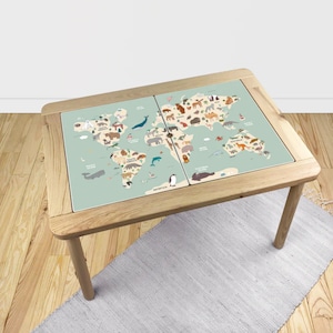 Ikea Vinyl Aufkleber Weltkarte - IKEA Flisat Tischaufkleber - Wieder ablösbare Abziehbilder