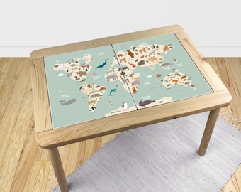 Adesivo Rimovibile Per Tavolo IKEA FLISAT – Città E Strade, Stampa Colorata, Facile Da Pulire