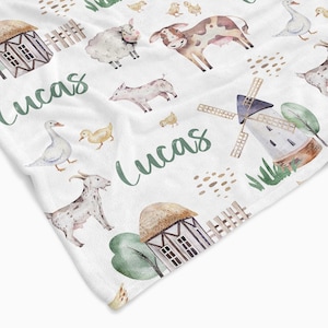 Farm Animals Personalised Baby Blanket | Soft Custom Blanket for Toddlers and Kids