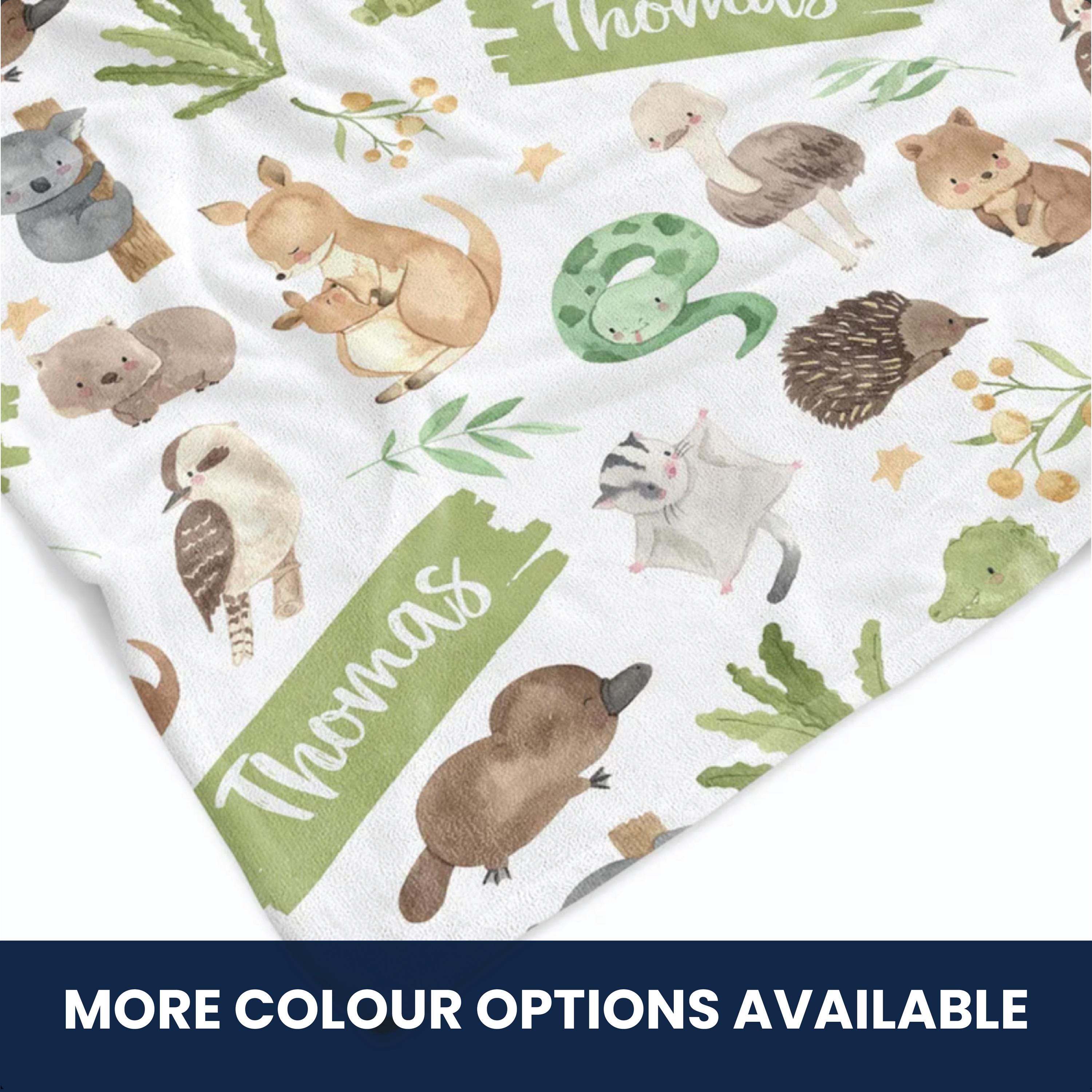 Aussie Animal Personalised Baby Blanket | Soft Custom Blanket for Toddlers and Kids