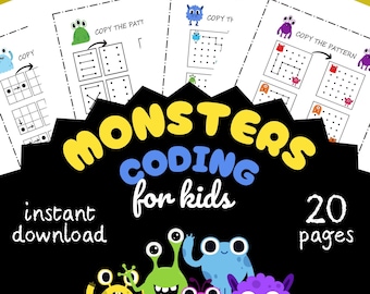 Programmier-Arbeitsblätter für Kinder, Aktivitäten ohne Plug (Digitaler Download)