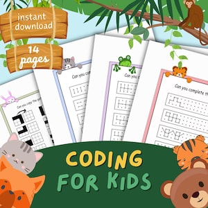 Introducing coding, Coding for Kids, Coding Worksheets, Visual perfection, Kids Printables, unplugged coding, algorithm