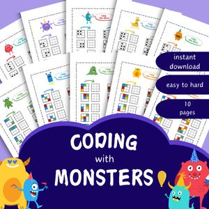 Coding with dots and colors, Introducing coding, Coding for Kids, Coding Worksheets, Kids Printables