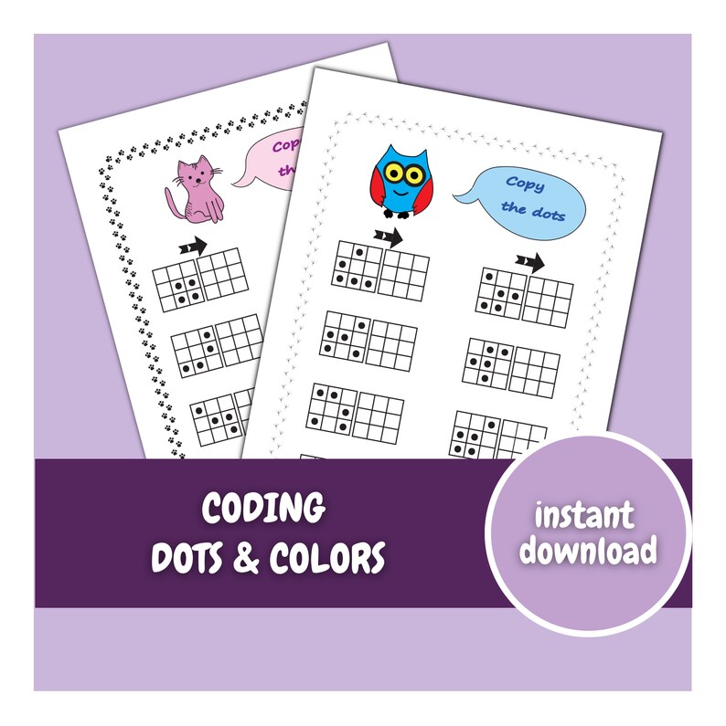 Introducing Coding, Coding for Kids, Copying the Dots and Colors ...