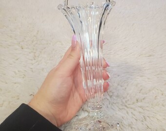 Vintage glass flute vase