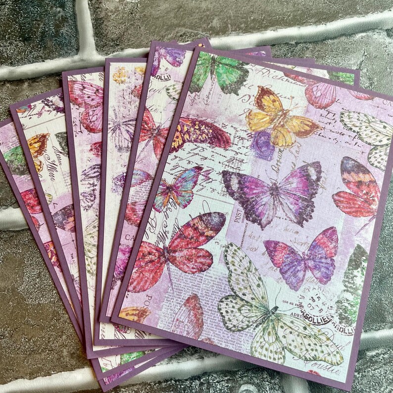 Handcrafted Butterfly A2 Note Cards With Envelopes (set of 6) - Etsy