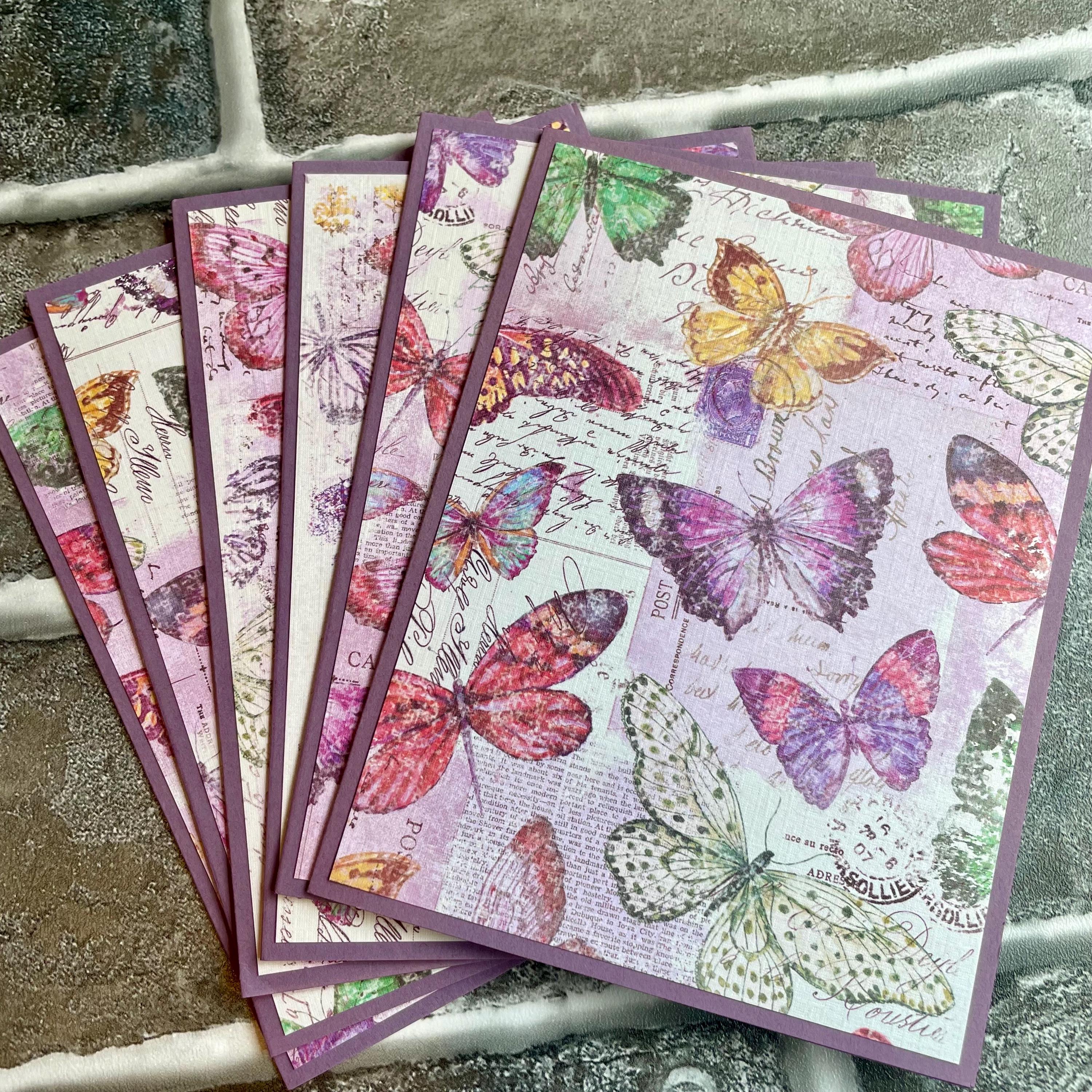 Handcrafted Butterfly A2 Note Cards With Envelopes (set of 6) - Etsy