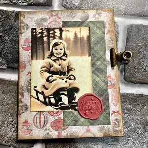 Sleigh Ride Vintage Style Photo Small Ephemera Altered Folder for Junk Journal