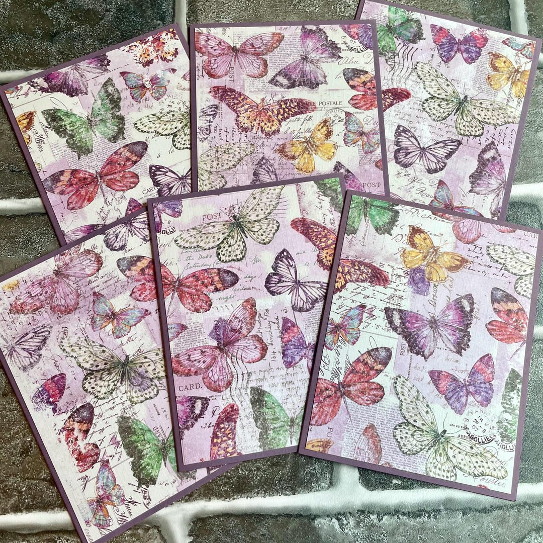 Handcrafted Butterfly A2 Note Cards With Envelopes (set of 6) - Etsy