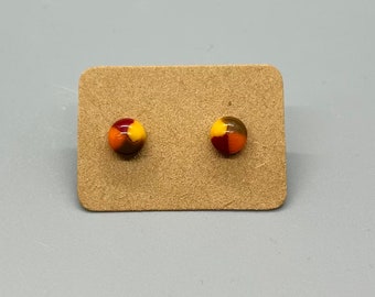 Glass Stud Earrings with Stainless Steel post Autumn Colors