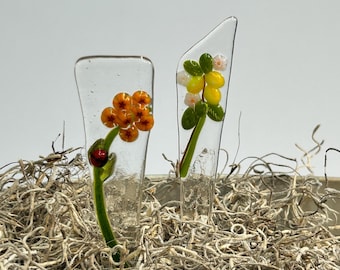 Fused Glass Flower Plant Stakes or Marker