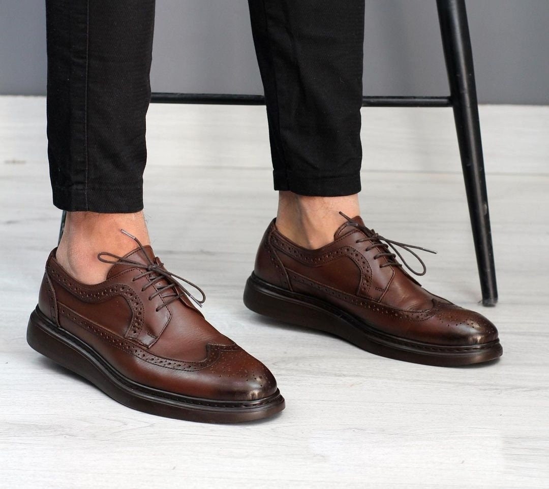 Pure handgemaakte leren brogue schoenen voor mannen _ aangepaste schoenen mannen bruiloft schoenen mannen Schoenen Herenschoenen Oxfords & Wingtips handgemaakte schoenen mannen 
