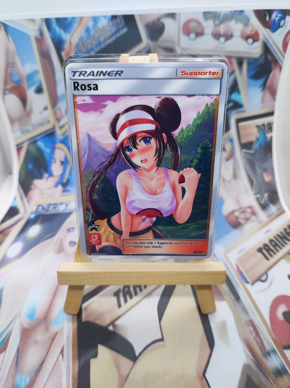 Card Card Custom Pokemon Trainer Sexy Rosa Etsy