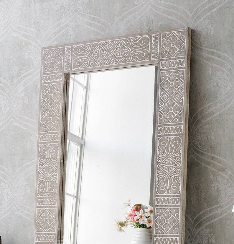 Wood Carved Full Length Mirror - Etsy