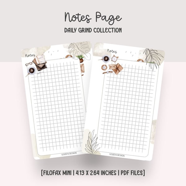 FILOFAX MINI - Daily Grind Collection | Notes Pages