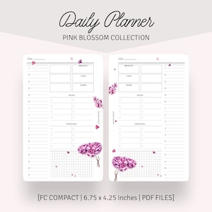 FC COMPACT - Pink Blossom Collection | Month, Week and Daily Planners, Lined Notes + Free Cover