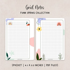 POCKET SIZE - Fun Spring Collection | Weekly Planner and Grid Notes
