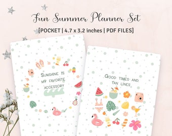 POCKET SIZE - Fun Summer Planner Set of 14