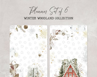 HALF LETTER SIZE - Winter Woodland Collection | Planner Set of 6