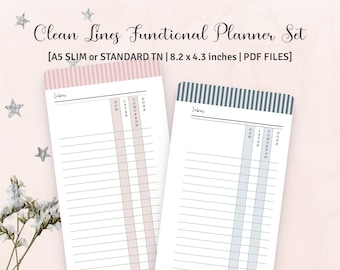 A5 SLIM SIZE - Clean Lines Functional Planner Set