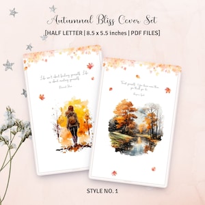 TAMANHO DE MEIA LETRA – Conjunto de 2 capas para planejador Autumnal Bliss