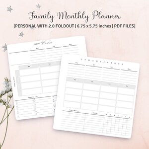 PERSONAL SIZE with FOLDOUT - Minimalist Family Planner